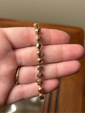 Rose Gold Faceted Bead Drop Bracelet- Women Jewelry